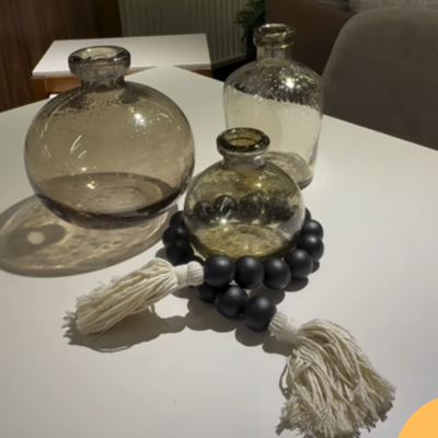 סט אגרטלי זכוכית מעוצבים – שקוף מעושן