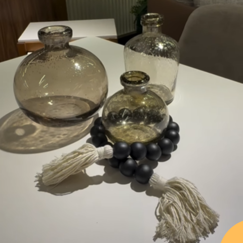 סט אגרטלי זכוכית מעוצבים – שקוף מעושן