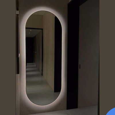 מראת קיר עם תאורת LED היקפית