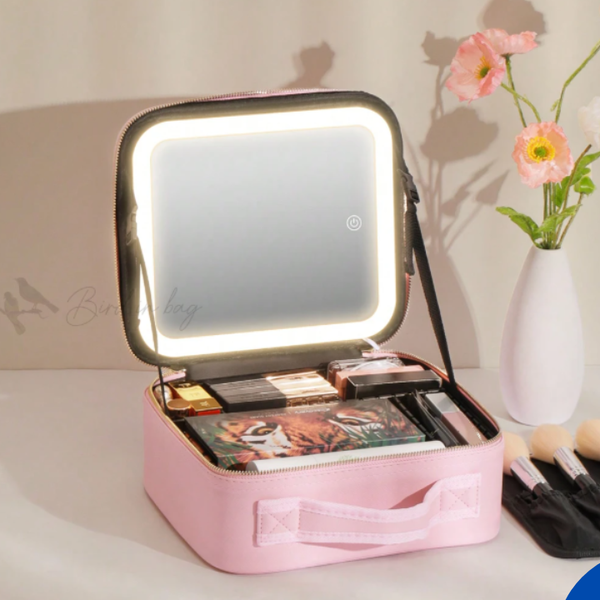 תיק איפור יוקרתי עם מראה מוארת LED