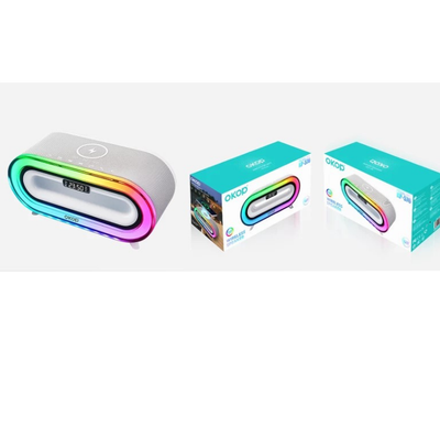 רמקול חכם עם תאורת RGB וטעינה אלחוטית