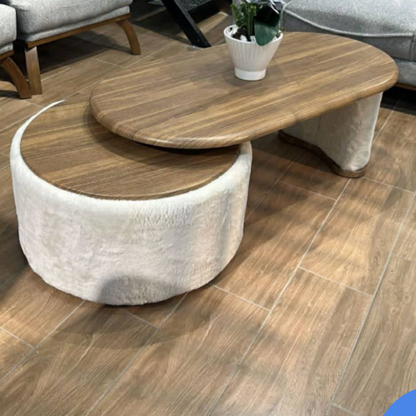 שולחן סלון כפול עם בסיס מרופד